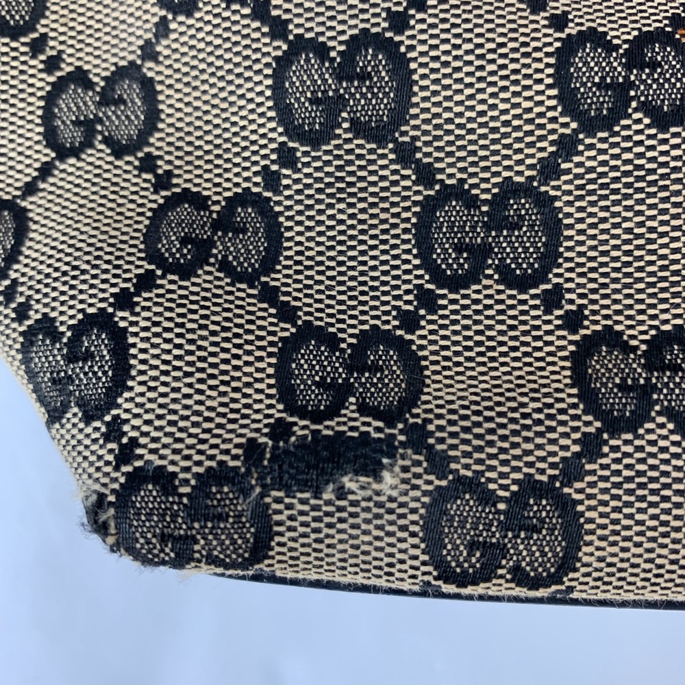 •Gucci• Small Monogram Vintage Tote Bag Black Tan - Picture 6 of 8